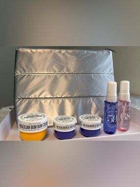 New Sol de Janeiro Metallic Quilted Cosmetic Bag Set collection